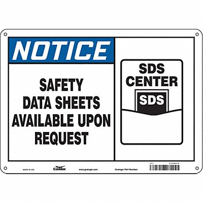 Safety Sign 10 in x 14 in Aluminum
