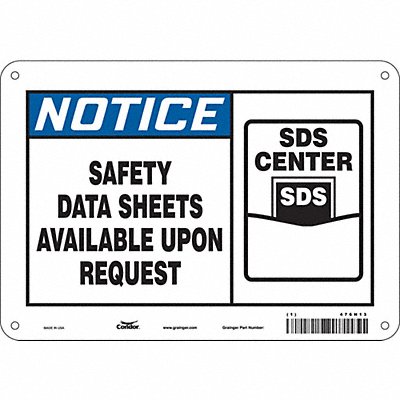 Safety Sign 7 in x 10 in Polyethylene