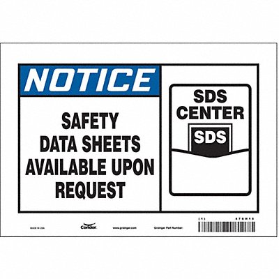 Safety Sign 7 inx10 in Vinyl