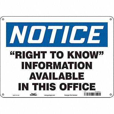 Safety Sign 10 in x 14 in Aluminum