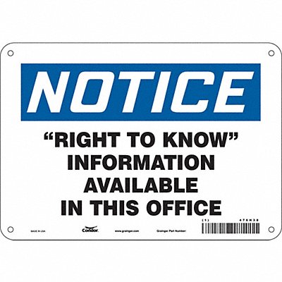 Safety Sign 7 in x 10 in Polyethylene