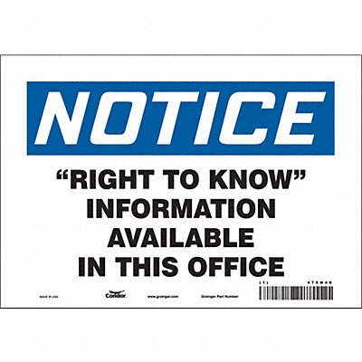 Safety Sign 7 in x 10 in Vinyl