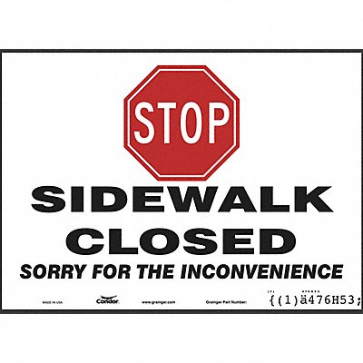 Safety Sign 10 inx14 in Aluminum