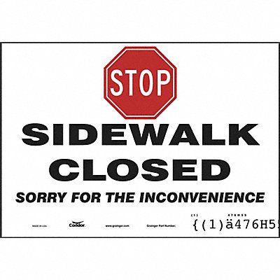 Safety Sign 7 inx10 in Polyethylene