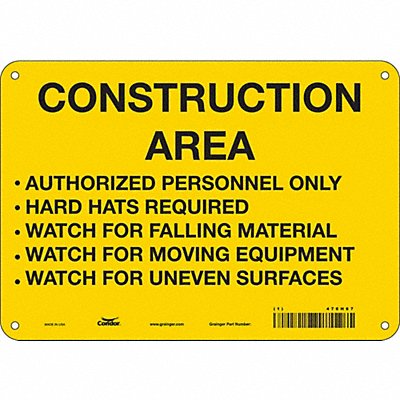 Safety Sign 7 in x 10 in Aluminum