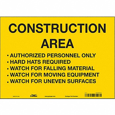 Safety Sign 10 inx14 in Vinyl
