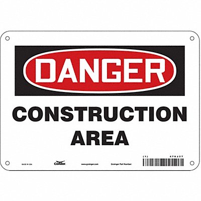 Safety Sign 7 in x 10 in Polyethylene