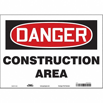 Safety Sign 10 in x 14 in Vinyl