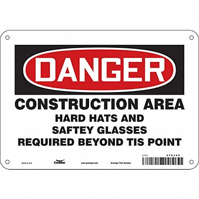 Safety Sign 7 in x 10 in Aluminum