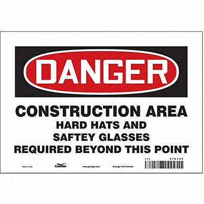 Safety Sign 7 in x 10 in Vinyl