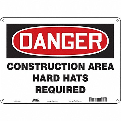 Safety Sign 10 inx14 in Polyethylene