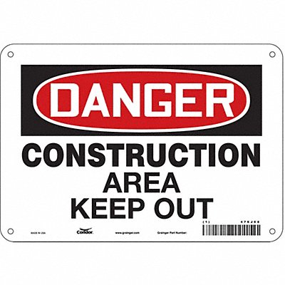Safety Sign 7 inx10 in Polyethylene