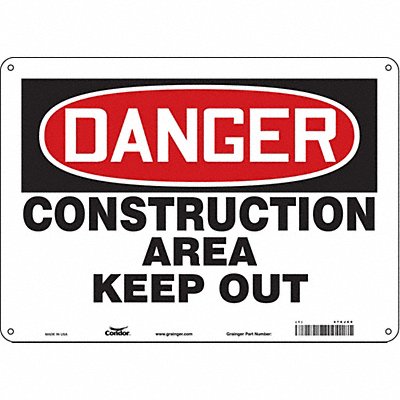 Safety Sign 10 inx14 in Polyethylene