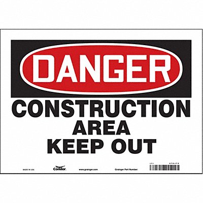 Safety Sign 10 inx14 in Vinyl