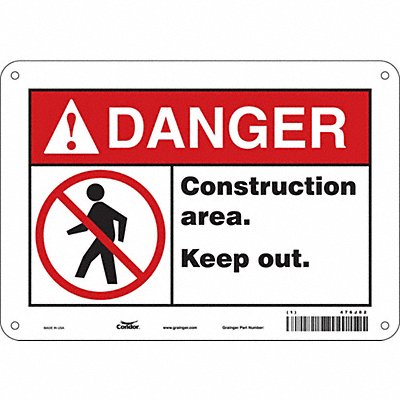 Safety Sign 7 inx10 in Polyethylene