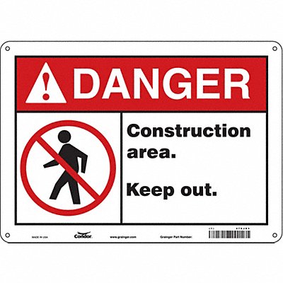 Safety Sign 10 inx14 in Polyethylene