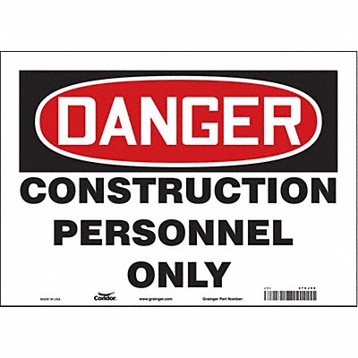 Safety Sign 10 in x 14 in Vinyl