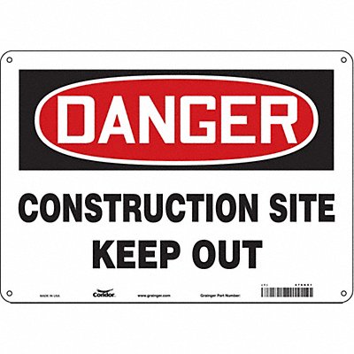 Safety Sign 10 in x 14 in Aluminum