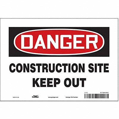 Safety Sign 7 in x 10 in Vinyl