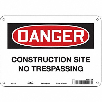 Safety Sign 7 in x 10 in Aluminum