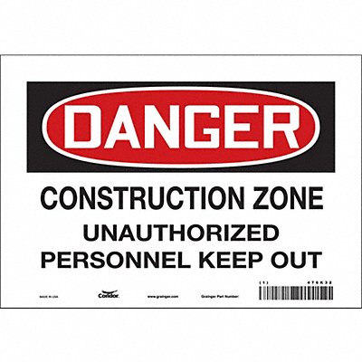 Safety Sign 7 in x 10 in Vinyl