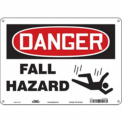 J8678 Safety Sign 10 inx14 in Polyethylene
