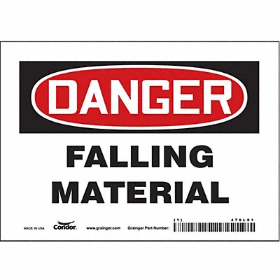J6926 Safety Sign 5 in x 7 in Vinyl