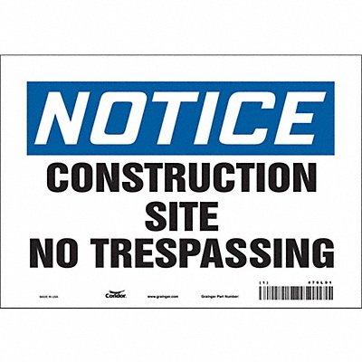 Safety Sign 7 in x 10 in Vinyl