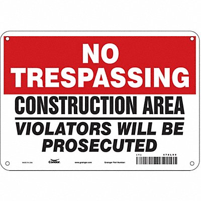 Safety Sign 7 in x 10 in Aluminum