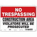 Safety Sign 7 in x 10 in Aluminum