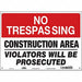 Safety Sign 10 inx14 in Polyethylene