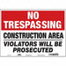 Safety Sign 10 in x 14 in Vinyl