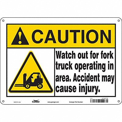 Safety Sign 10 in x 14 in Polyethylene