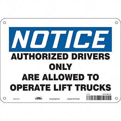 Safety Sign 7 inx10 in Polyethylene