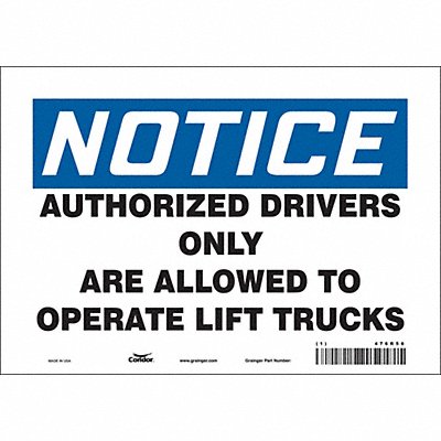 Safety Sign 7 inx10 in Vinyl