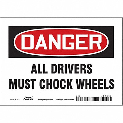 Safety Sign 5 in x 7 in Vinyl