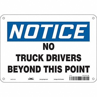 Safety Sign 7 inx10 in Polyethylene