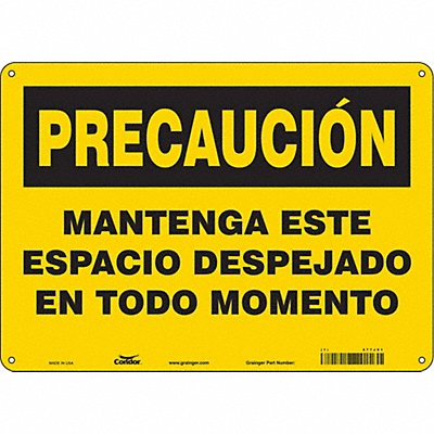 Safety Sign 10 in x 14 in Polyethylene