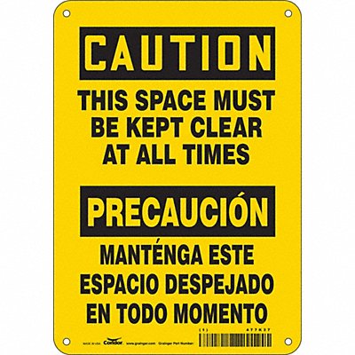 Safety Sign 10 in x 7 in Polyethylene