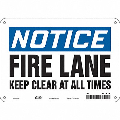 J6994 Safety Sign 7 in x 10 in Polyethylene