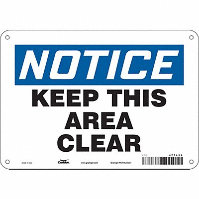Safety Sign 7 in x 10 in Polyethylene