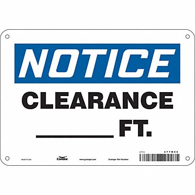 Safety Sign 7 in x 10 in Polyethylene