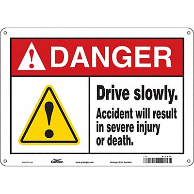 Safety Sign 10 in x 14 in Aluminum
