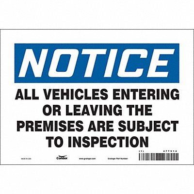 Safety Sign 7 in x 10 in Vinyl