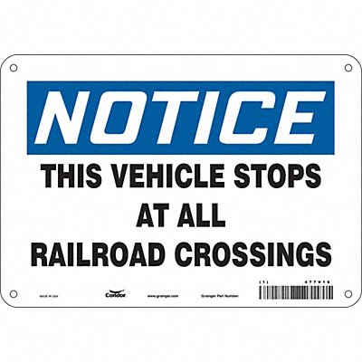 Traffic Sign 7 in x 10 in Aluminum