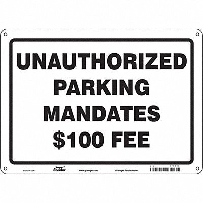 Unauthorized Vehicle Parking Sign 10x14 