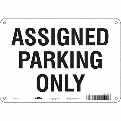 Assigned Parking Sign White 7 x 10 