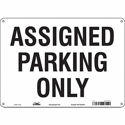 Assigned Parking Sign White 10 x 14 