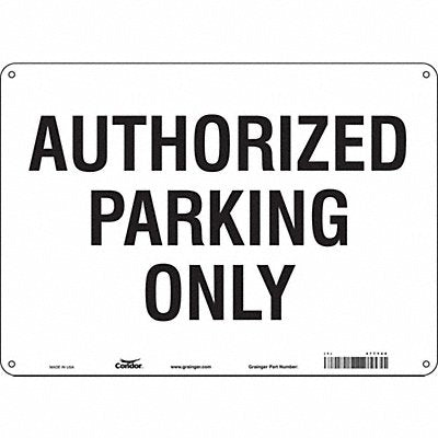 Authorized Parking Sign White 10 x 14 