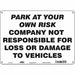 Theft Advisory Parking Sign 10 x 14 